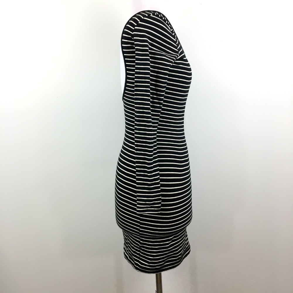 American Apparel M striped bodycon dress sleeves - Picture 5 of 8